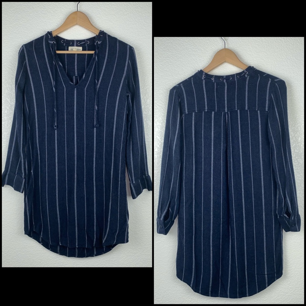 Anthro Cloth & Stone Stripe Tunic Dress Top - Picture 4 of 13